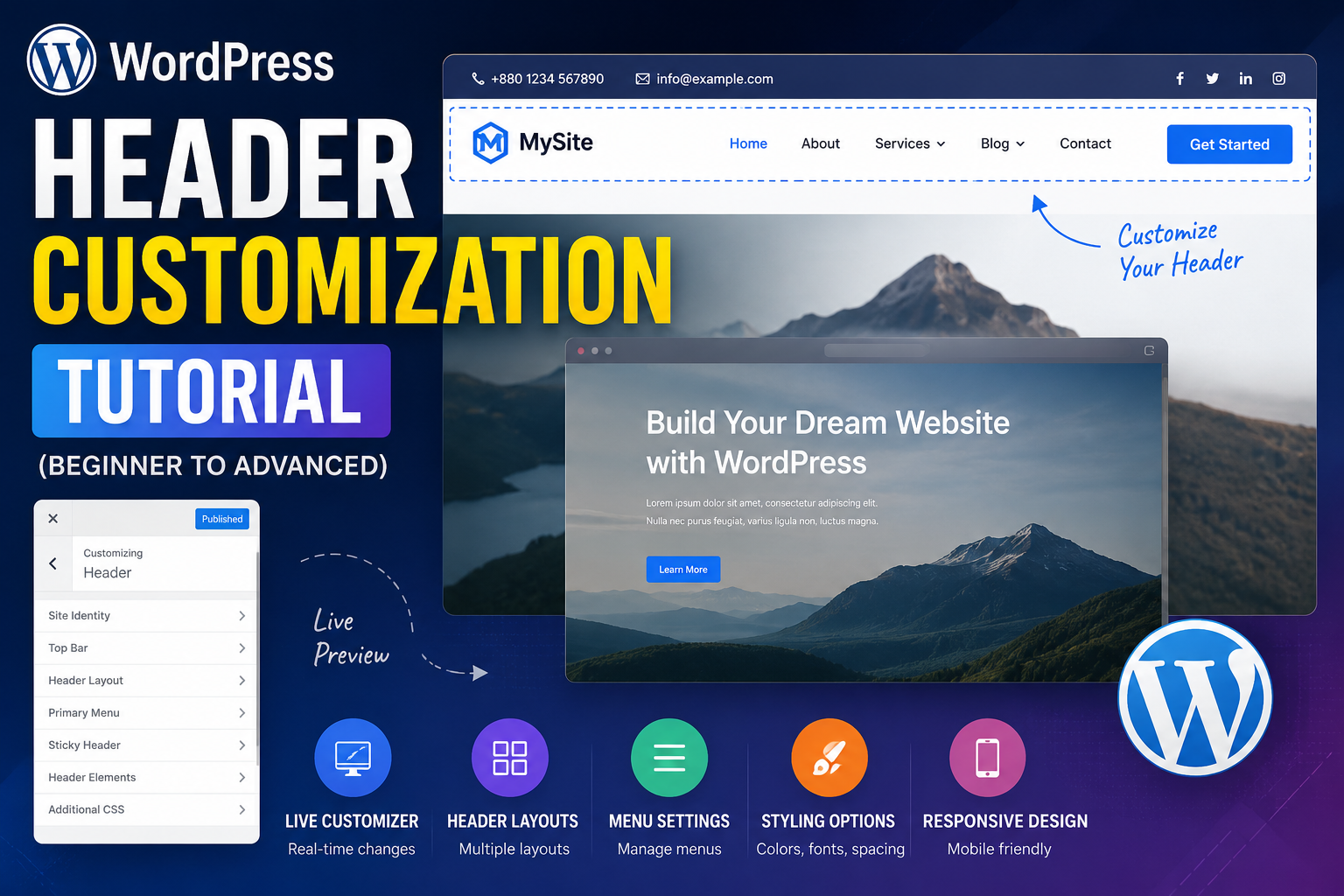 WordPress Header Customization